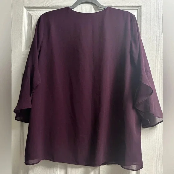 Calvin Klein V-Neck Blouse, Large - Picture 2 of 6
